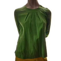 Talbots Pullover Green Blouse Size 10P Long Sleeve Tencel Top - £14.15 GBP