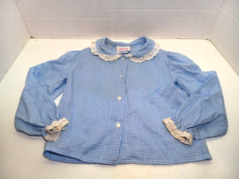 Vintage Teeter Toddler Baby Girls Blue Plaid Shirt Size 24 Months White ... - $17.82