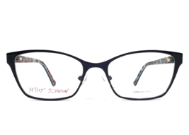 Betsey Johnson Eyeglasses Frames Twinkle BLU Matte Black Blue Cat Eye 51-17-135 - £43.21 GBP