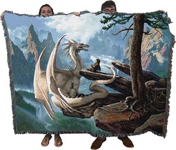 Pure Country Weavers Hobsyllwin And Kume Dragon Blanket By Ciruelo - Gift, 72X54 - $77.99