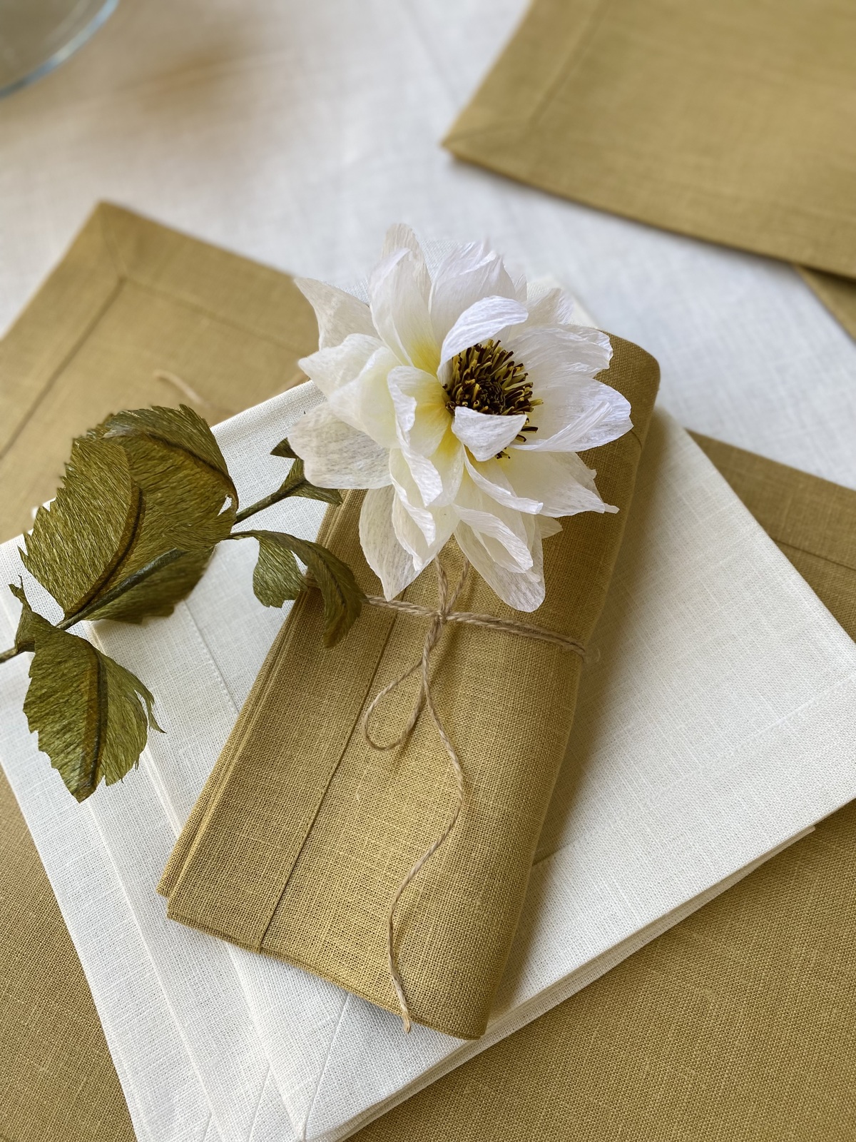Organic pure linen napkins 17,7" x 17,7", Handmade, High quality made in Italy - £9.59 GBP