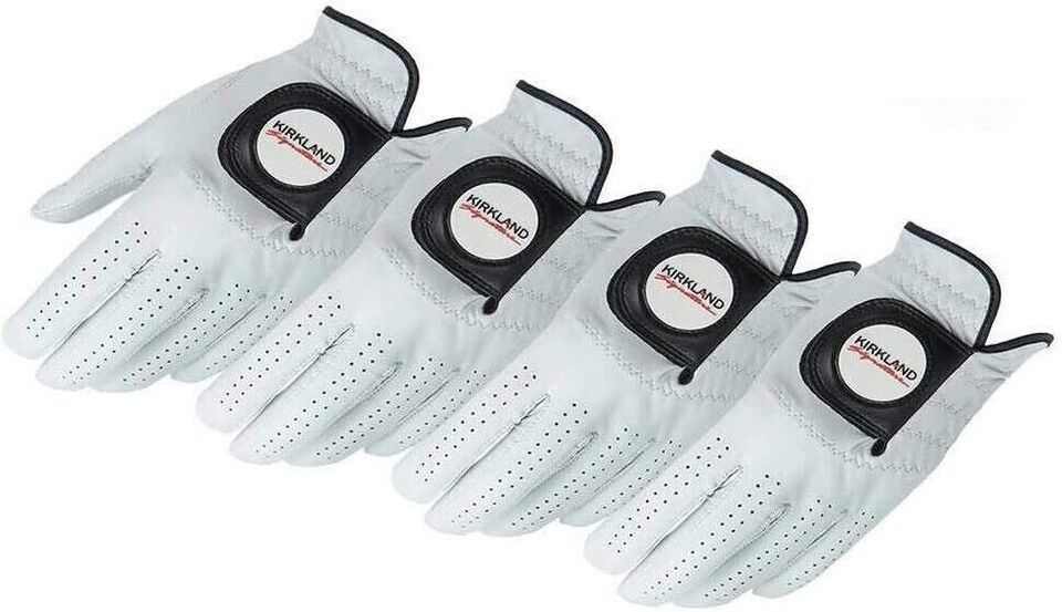Open Box Kirkland Signature Premium Leather Golf Gloves LEFT  Hand 4 Pack XL