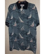 NEW MENS BOCA CLASSICS &quot;Sailboats&quot; PRINT POLO SHIRT   SIZE M - $34.46 CAD