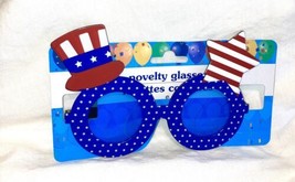 RED WHITE AND BLUE  Round Novelty Sunglasses Memorial Day 4th of July summer - £13.50 GBP