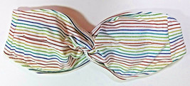 Xhilaration Womens Bikini Top Medium Striped Multicolor Glitter Twist Sw... - $9.99