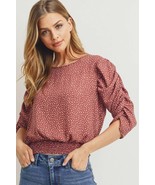 Women&#39;s Smocked Band Top With Shirring Puff Sleeve - $400.34 MXN