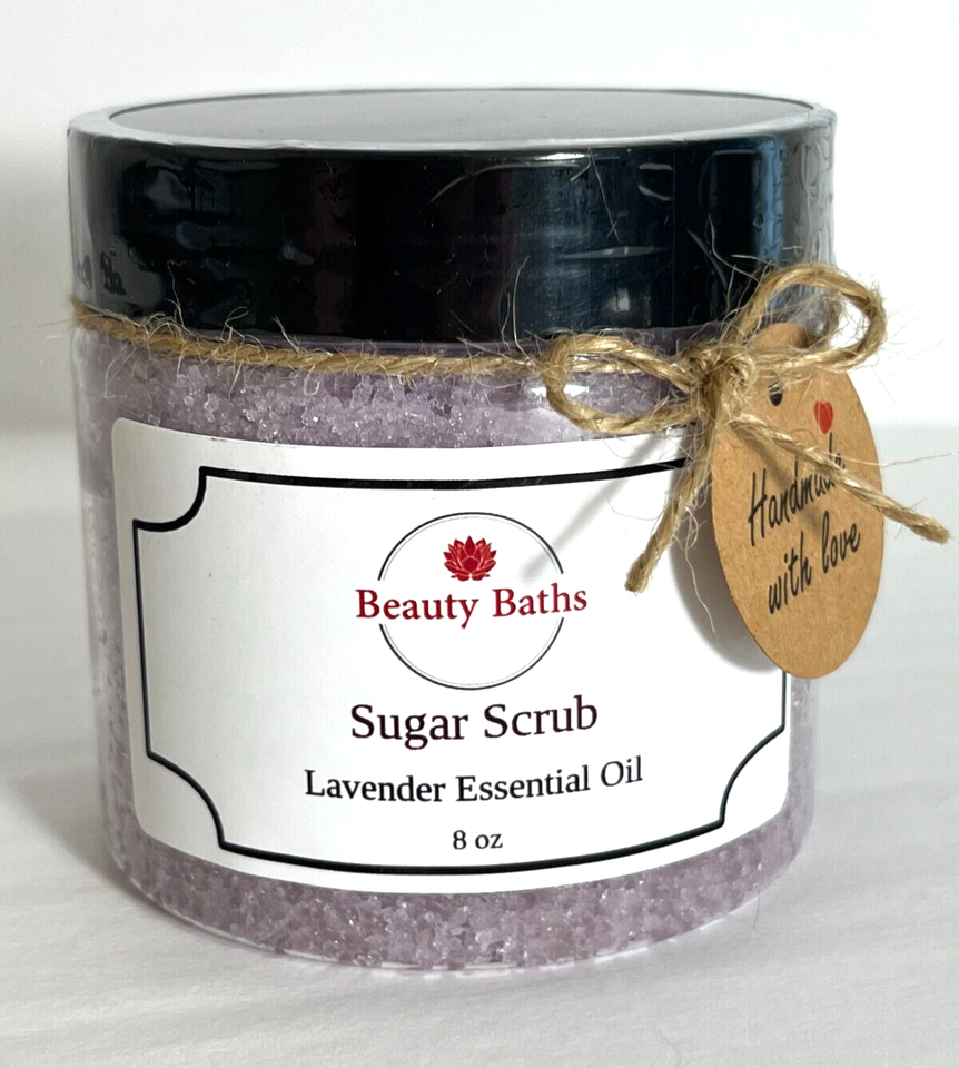 Lavender Sugar Scrub Exfoliating Body Scrub gift for her handmade bath scrub