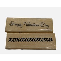 Craftsmart Lot of 2 Valentines Day Wood Mounted Stamps Happy Valentines Day XoXo - £7.60 GBP