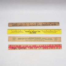 Lot of 4  Advertising Ruler Wood - £19.73 GBP