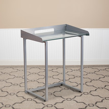 Glass Raised Border Desk NAN-YLCD1234-GG - £82.37 GBP