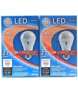 2 GE LED Long Life Low Energy Daylight 40w 450 Lumens 2X Longer Dimmable - $19.63 CAD