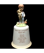 Enesco Vintage Porcelain Hand Bell What Are Little Boys Made Of Figurine... - £22.15 GBP