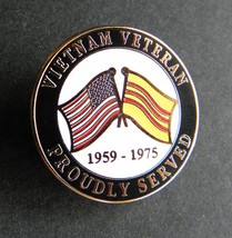 Vietnam Vet Veteran 1959 - 1975 Usa Flag Lapel Hat Pin Badge 1 Inch - £4.45 GBP
