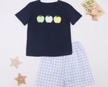 NEW Boutique Back to School Apples Boys Shorts Outfit Set - £13.79 GBP