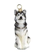 Alaskan Malamute Dog Polish Blown Glass Christmas Ornament Decoration Po... - $64.98