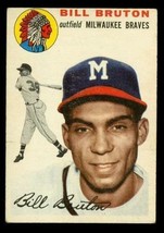 Vintage 1954 Baseball Trading Card TOPPS #109 BILL BRUTON Milwaukee Braves - £10.11 GBP