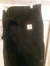 Carhartt Pants Mens 36x34 Black Carpenter Relaxed Hammer Loop Workwear  - $34.83