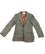 Casa de Lana Uruguay 100% Virgin Wool Blazer Jacket 7/8 Gray Stripe Rust... - $82.16 CAD