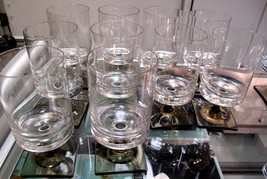 Set 10 x ROSENTHAL Mid Century 4.5&quot; Smoky Quartz Footed Wine Glasses vgc - $185.25