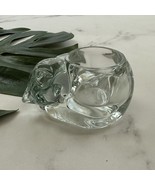 Vintage Clear Glass Cat Candle Holder Kitten Small Decor Cottagecore Votive - $24.74