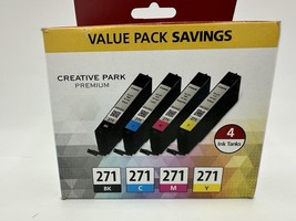 Canon CLI-271 4-Pack Ink Tanks - Black Cyan Magenta Yellow Genuine OEM A... - $37.88
