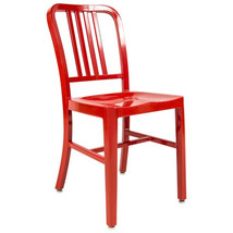 Aluminum 1940s ‘Navy’ Style Dining Chair Anodized Finish In/Outdoor Red 8 Lbs! - £157.11 GBP