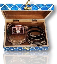 Decorative Jewelry Storage Boxes Made Of Wood Handmade Natural Bone Inlay - £33.84 GBP