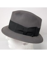 Vintage 1940s 1950s Mens Fedora Gray Downs Fashion Street St Louis Hat S... - £46.73 GBP