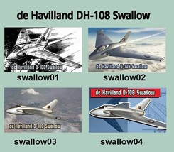 4 Different de Havilland DH-108 Swallow Warplane Magnets - £78.96 GBP