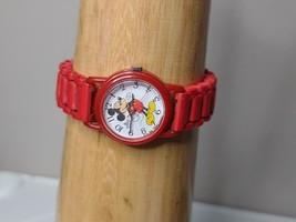 Red Mickey Mouse Lorus Vintage Plastic 6 Inch Watch - £56.09 GBP