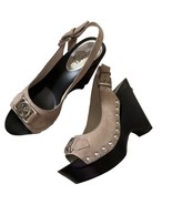 Michael Kors Taupe Suede Charm Sling Back Platform Wedge Heels 5.5 NWOT - $50.00