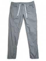 Bylt Mens Large Weekender Pants Grey Slim Elastic Waist Zip Pocket 32&quot; I... - £30.66 GBP