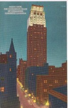 Ontario Postcard Toronto Canadian Bank Of Commerce Night View Valentine - £3.71 GBP