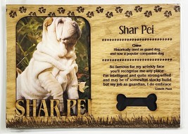 SHAR PEI Dog Profile Laser Engraved Wood Picture Frame Magnet - $9.90
