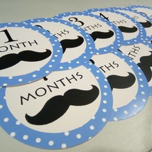 Monthly baby stickers. Mustache photo month stickers. Boys,   cool gentleman - £6.26 GBP