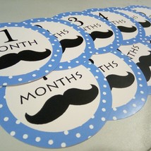 Monthly baby stickers. Mustache photo month stickers. Boys,   cool gentl... - £6.40 GBP