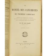 Antique French Religion Book 1908 Manuel des Catechistes De Premiere Com... - £36.41 GBP