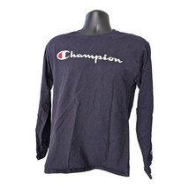 Champion T Shirt Adult Medium M Navy Blue Long Sleeve Sport Outdoors Cot... - £9.00 GBP