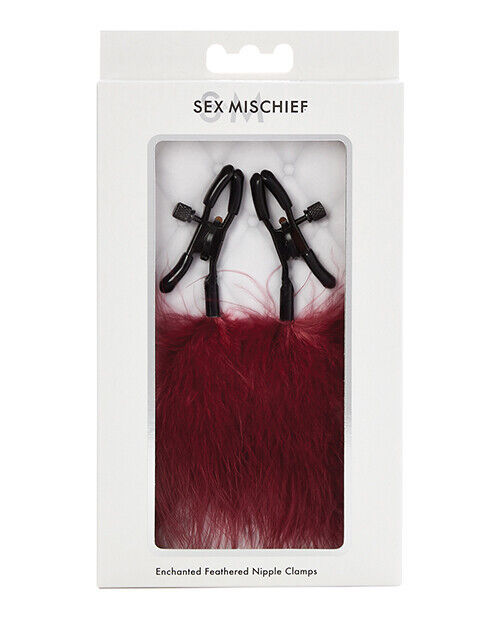Primary image for Sex & Mischief Enchanted Feather Nipple Clamps Burgundy
