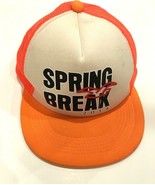 Vintage Trucker Hat Cap 2014 Spring Break Mesh Snapback Hat Distressed - $8.79