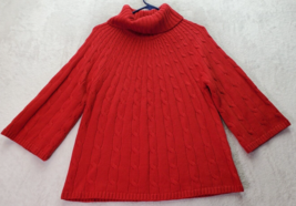 Alfani Sweater Womens Petite Medium Red Knit 100% Acrylic Long Sleeve Turtleneck - £14.55 GBP