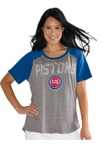 NBA Detroit Pistons Womens Conference T-Shirt Plus Size 2X 3X Touch Heather Grey - $12.37