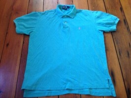 Vintage Ralph Lauren USA Made Polo Teal Blue 100% Cotton Mens Collar Shi... - $49.99