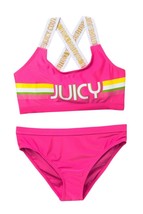 Juicy Couture Logo 2-Piece Swimsuit Big Girls Fuschia ( 10/12 ) - £94.82 GBP