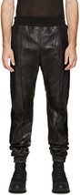 Leather Pants Men Pant Trousers Slim Biker Fit Men&#39;s Jeans Style Real Black 18 - £98.25 GBP