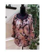 Milano Women&#39;s Multicolor Paisley Polyester Round Neck Long Sleeve Top B... - $454.01 MXN
