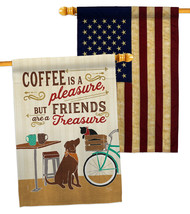 Coffee and Friends - Impressions Decorative USA Vintage Applique House Flags Pac - £46.96 GBP