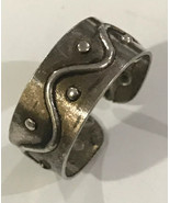 Vintage Mid Century Modernist Sterling Silver Open Band  Size Adj Up To 9 - $49.99 CAD