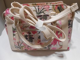 Beautiful NEW Time and True flowered Spring Hand Bag Purse long &amp; short handles - £10.27 GBP