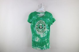 Vintage Womens Medium Acid Wash Spell Out Detroit Tigers Baseball T-Shirt Green - £23.31 GBP